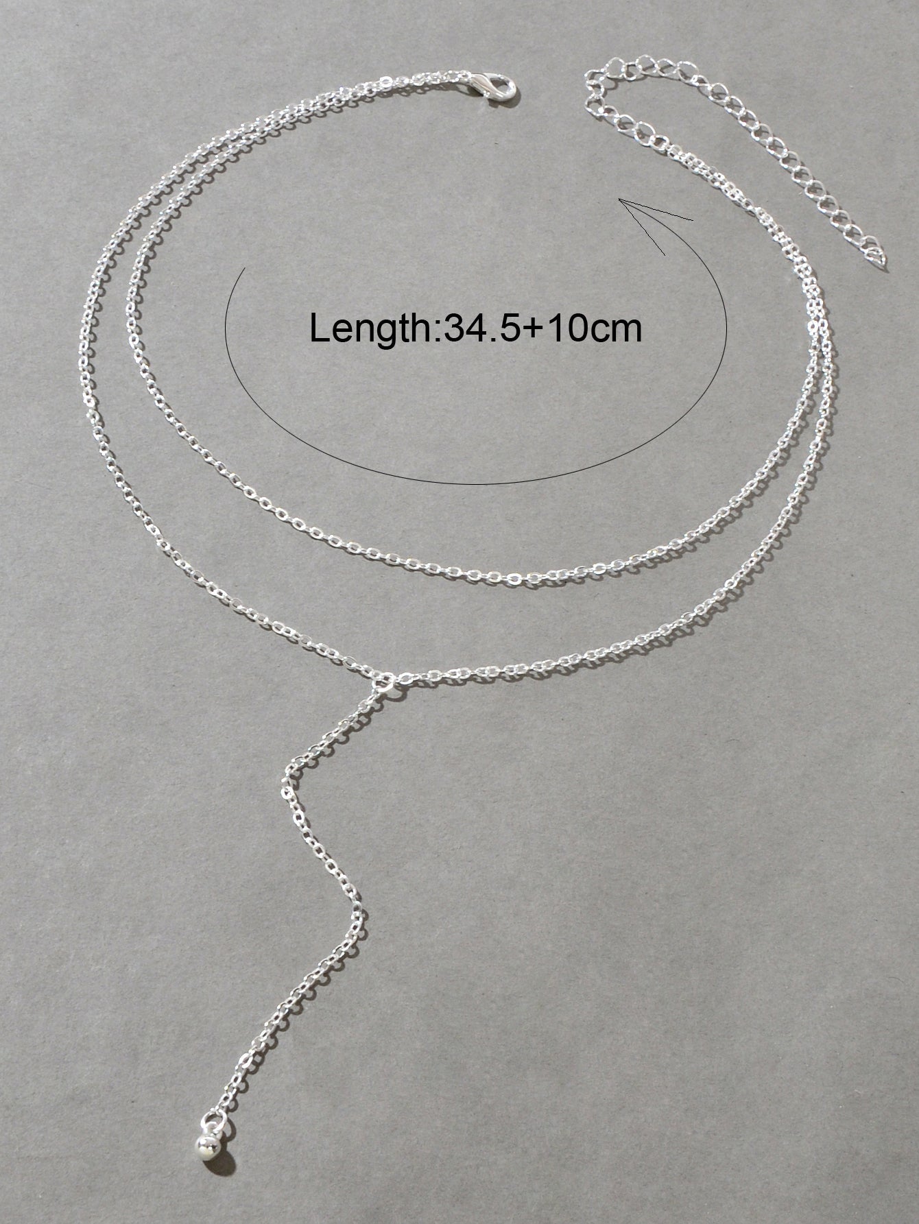 Trendy Double layer Gold Silver Chain Ball Charm Y Style Long Pendant Necklace-3