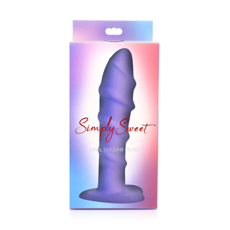Simply Sweet Swirl 7 in. Silicone Dildo Purple-0