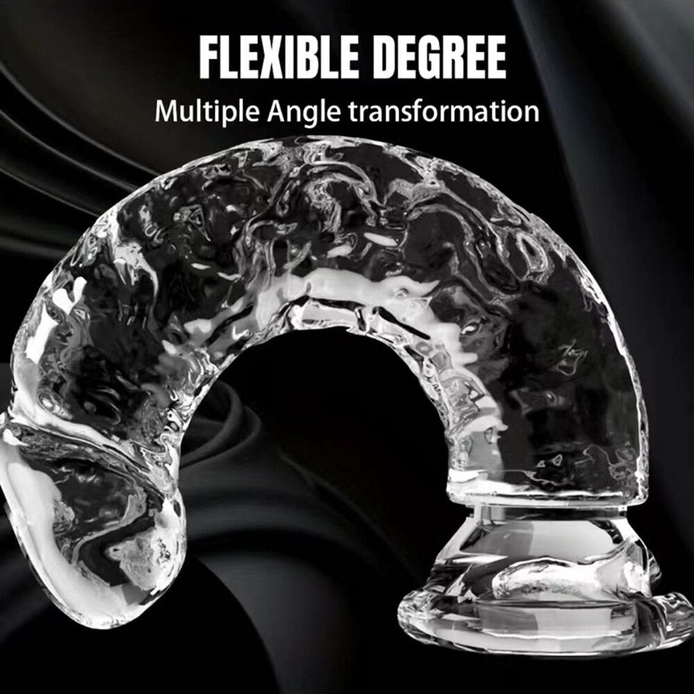Crystal TPE Suction Cup Dildo-1
