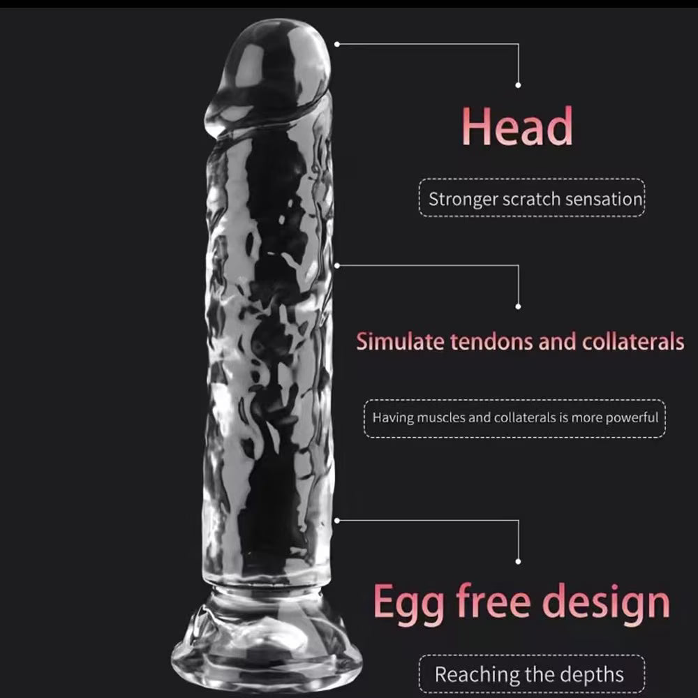 Crystal TPE Suction Cup Dildo-2