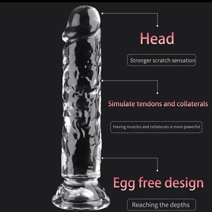 Crystal TPE Suction Cup Dildo-2